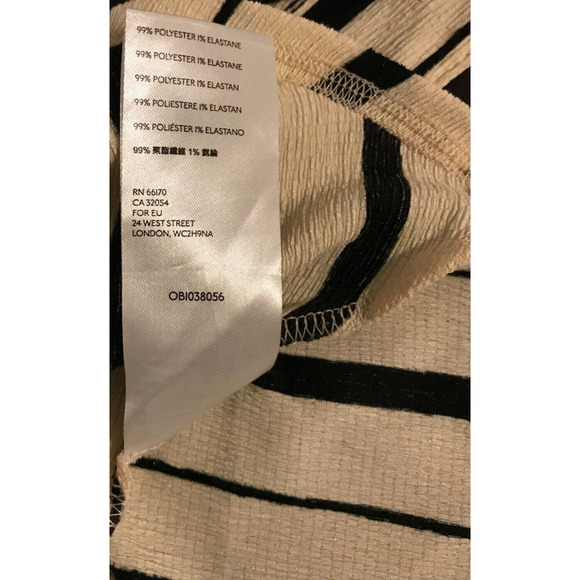 ANTHROPOLOGIE MAEVE RITA One Shoulder Black/Cream Peplum Ruffle Top - Size Large - Picture 11 of 11